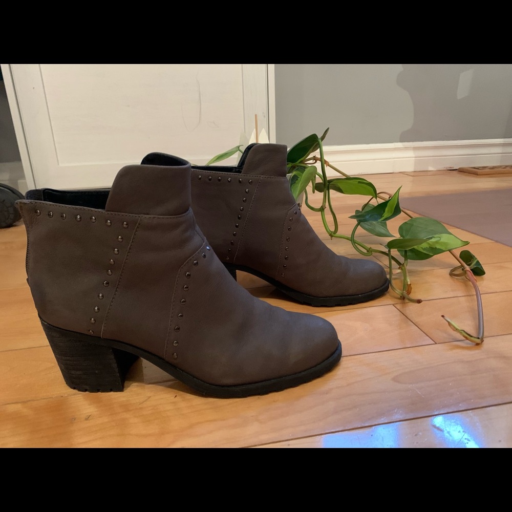 Studded genuine leather boots